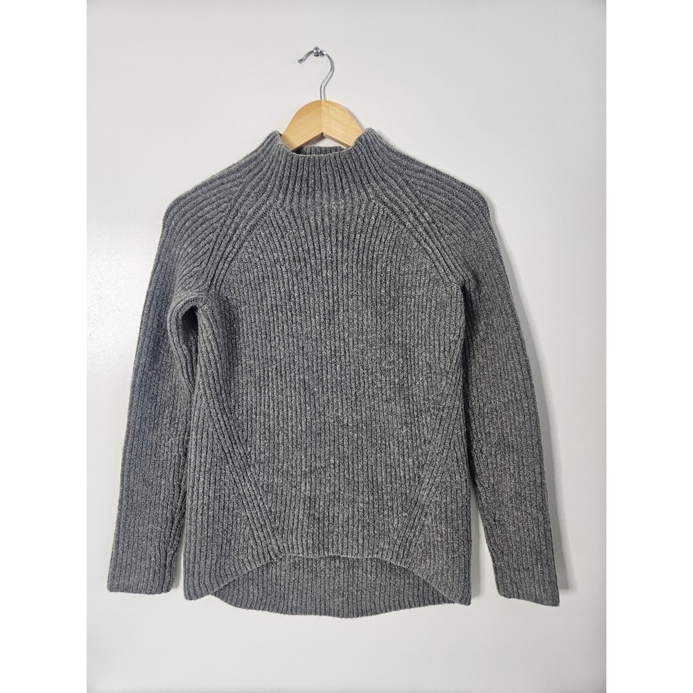 Madewell Ribbed Mockneck Sweater Grey Heather‎ Women's Size XS Long Sleeve Knit